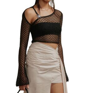 House Of Sunny Sundial Semi-Sheer Knit Top
